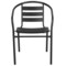 Emma and Oliver Metal Restaurant Dining Stack Chair with Aluminum Slats
